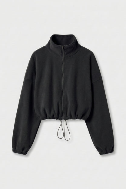 Dames Sport Sweater | Trekkoord Zoom | Athleisure Crop Top
