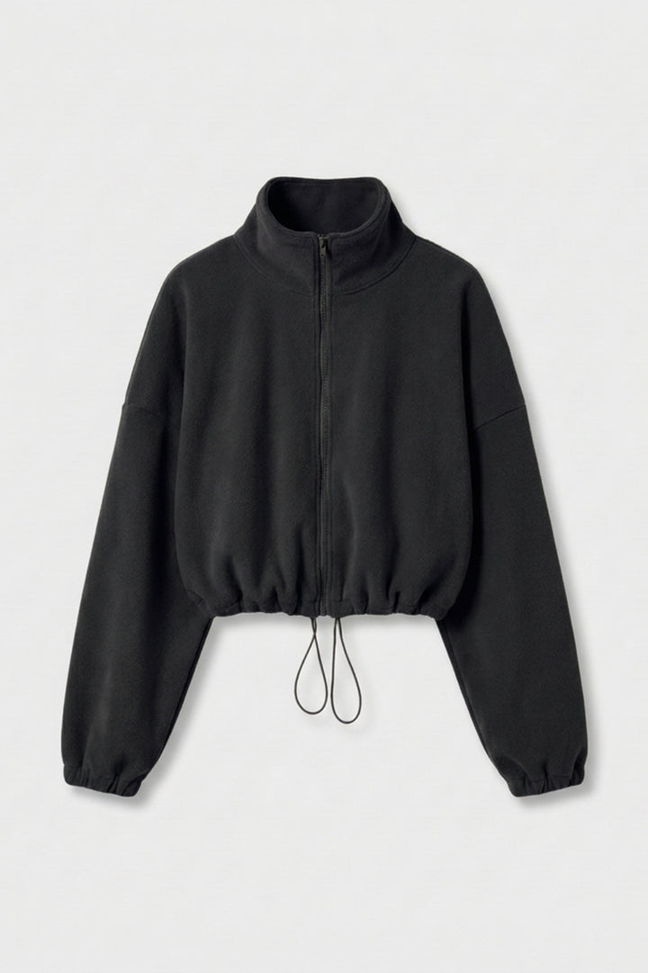 Dames Sport Sweater | Trekkoord Zoom | Athleisure Crop Top