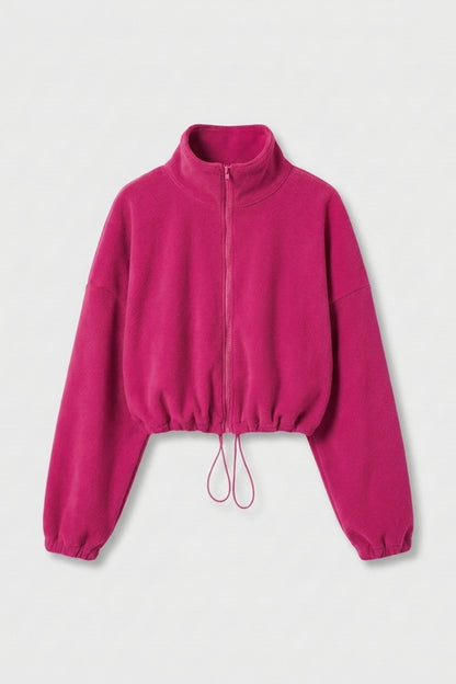 Dames Sport Sweater | Trekkoord Zoom | Athleisure Crop Top