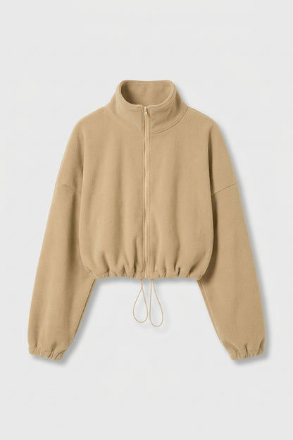 Dames Sport Sweater | Trekkoord Zoom | Athleisure Crop Top