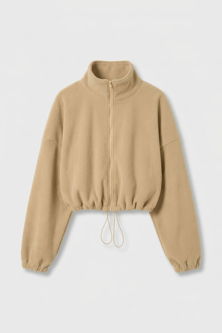 Dames Sport Sweater | Trekkoord Zoom | Athleisure Crop Top