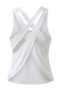 Dames Sport Tank Top | Relaxed Fit | Cross Back | Mesh Look Workout Top
