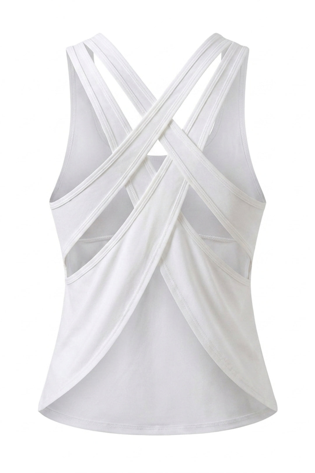 Dames Sport Tank Top | Relaxed Fit | Cross Back | Mesh Look Workout Top