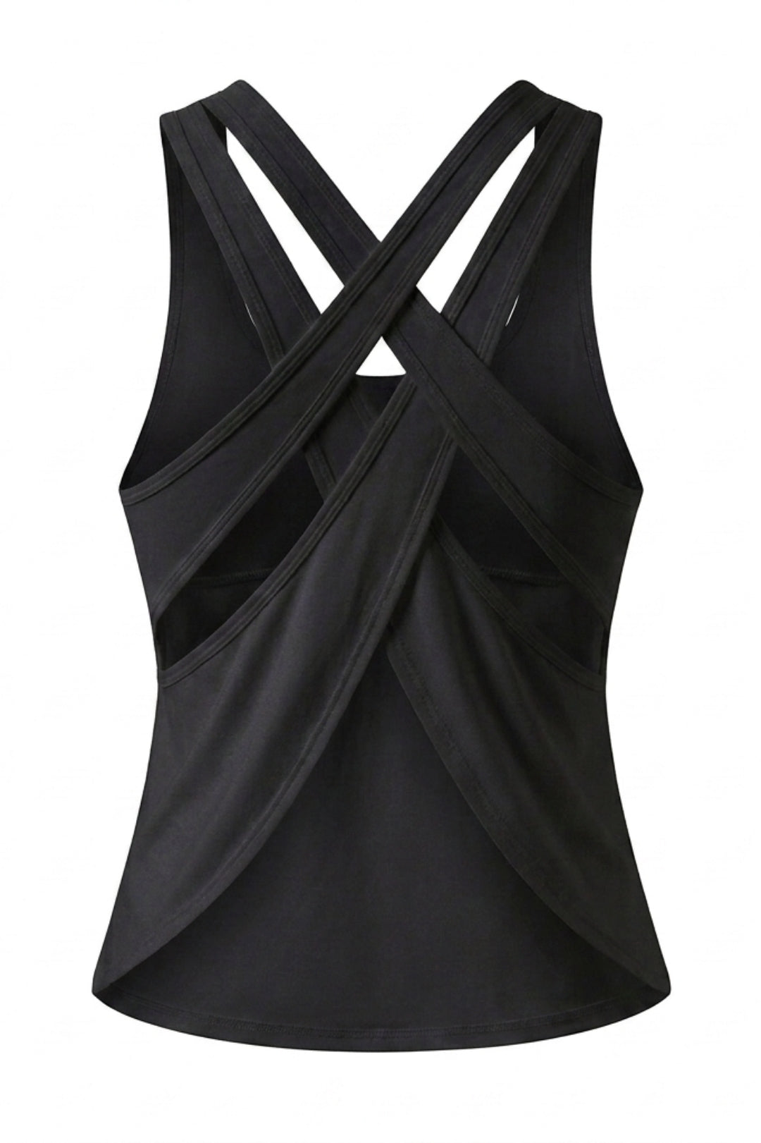 Dames Sport Tank Top | Relaxed Fit | Cross Back | Mesh Look Workout Top