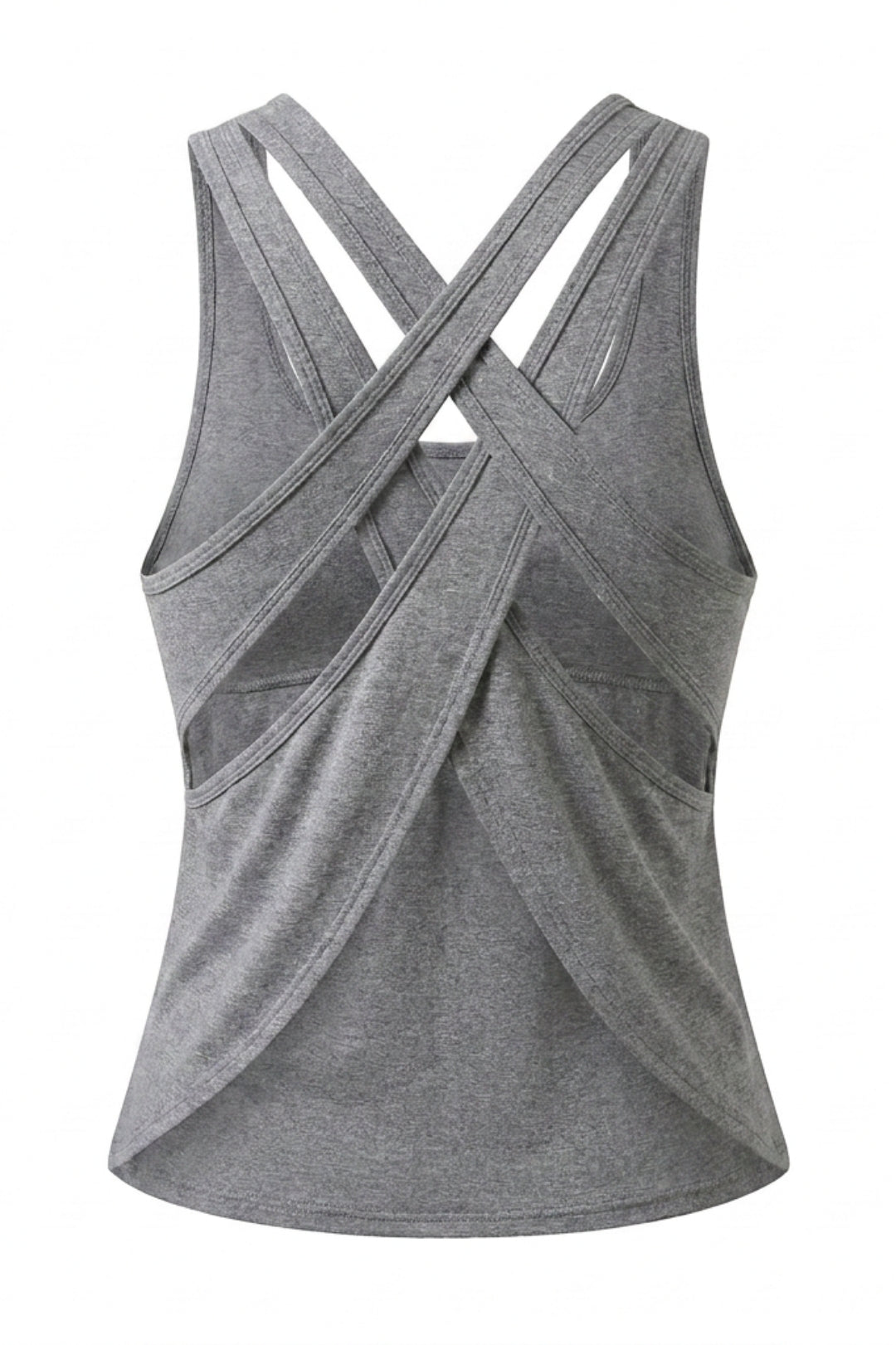 Dames Sport Tank Top | Relaxed Fit | Cross Back | Mesh Look Workout Top