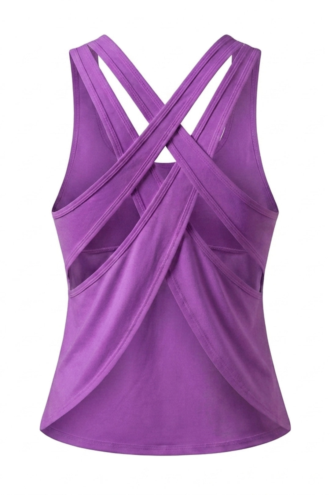 Dames Sport Tank Top | Relaxed Fit | Cross Back | Mesh Look Workout Top