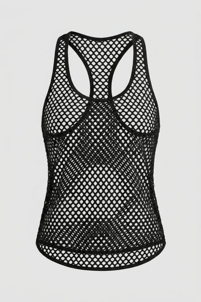 Dames Sport Tanktop | Relaxed Fit | Open Mesh | Mouwloze Workout Layer Top