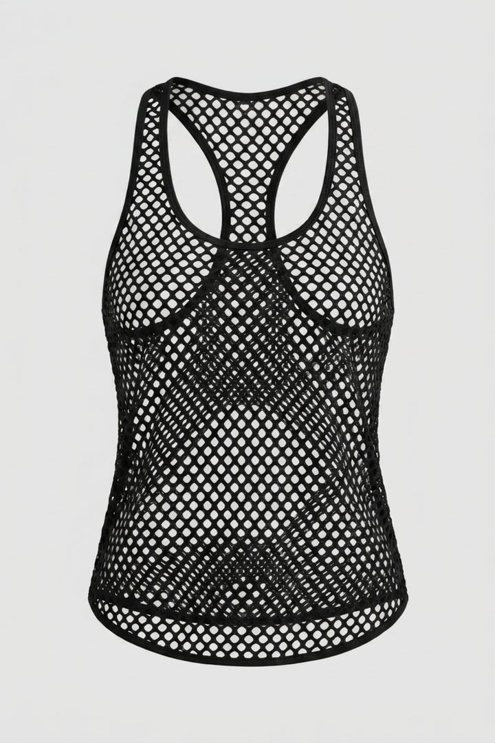 Dames Sport Tanktop | Relaxed Fit | Open Mesh | Mouwloze Workout Layer Top