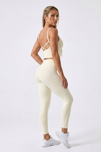 Dames Sport Top | Cross Back | Cropped Workout Fitness Top