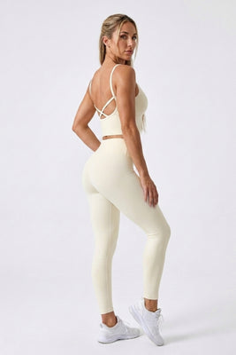 Dames Sport Top | Cross Back | Cropped Workout Fitness Top