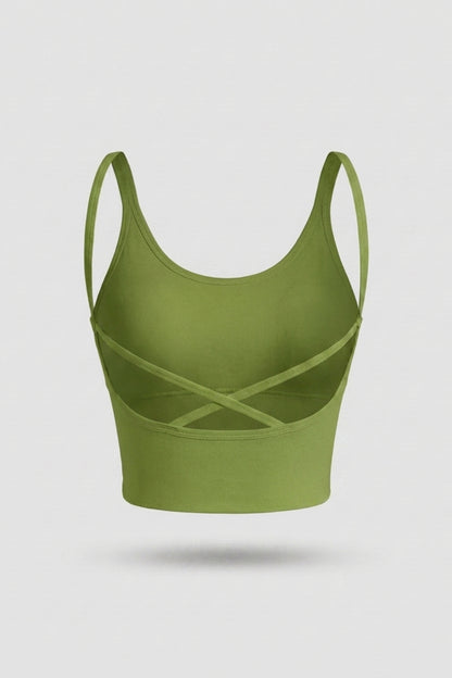 Dames Sport Top | Cross Back | Cropped Workout Fitness Top