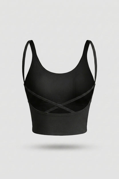 Dames Sport Top | Cross Back | Cropped Workout Fitness Top