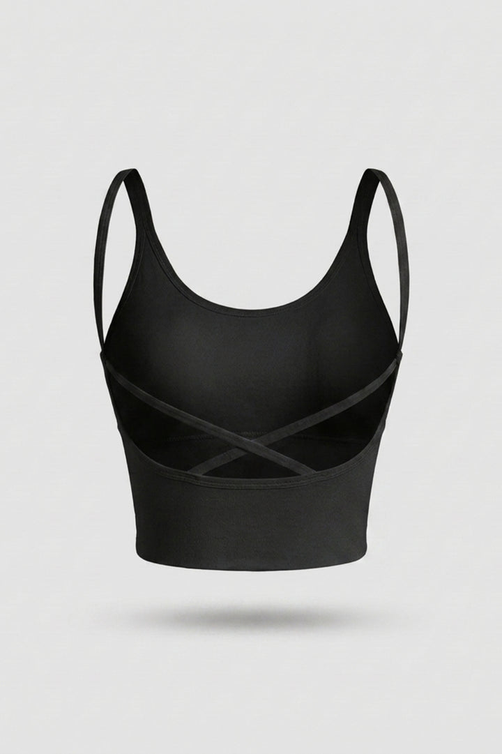 Dames Sport Top | Cross Back | Cropped Workout Fitness Top