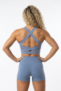 Dames Sport Top | Cross Back | Groene Cropped Fitness Top