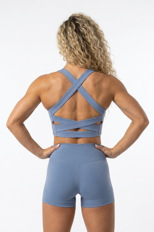 Dames Sport Top | Cross Back | Groene Cropped Fitness Top