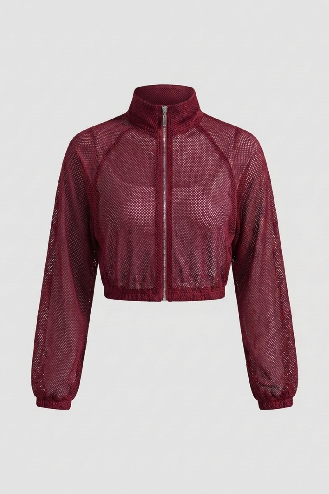 Dames Cropped Sportjack | Mesh Detail | Zip Front Jacket