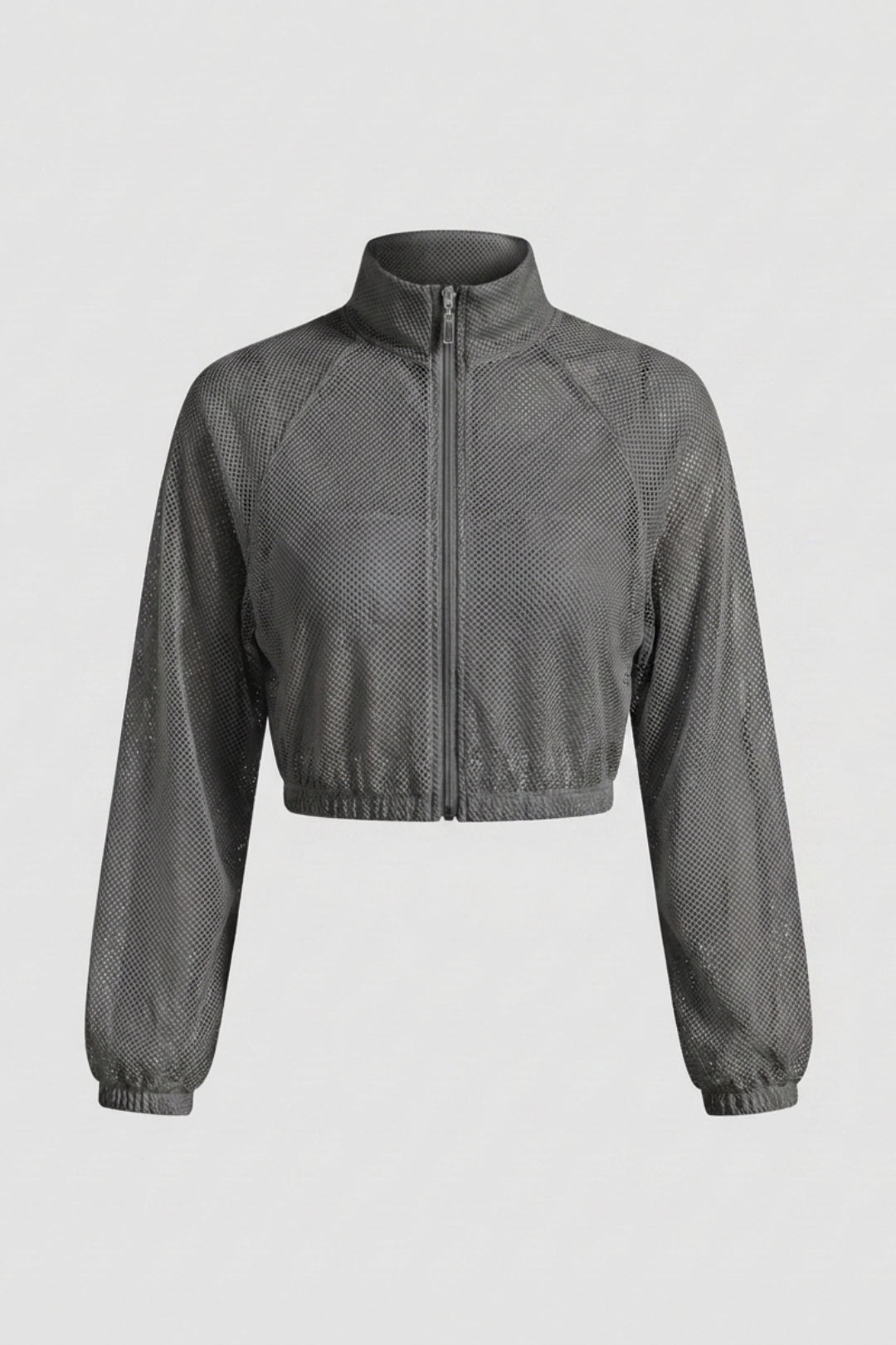 Dames Cropped Sportjack | Mesh Detail | Zip Front Jacket