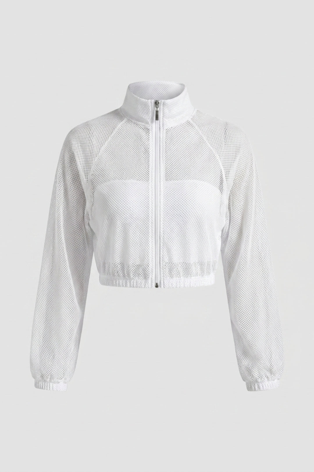 Dames Cropped Sportjack | Mesh Detail | Zip Front Jacket