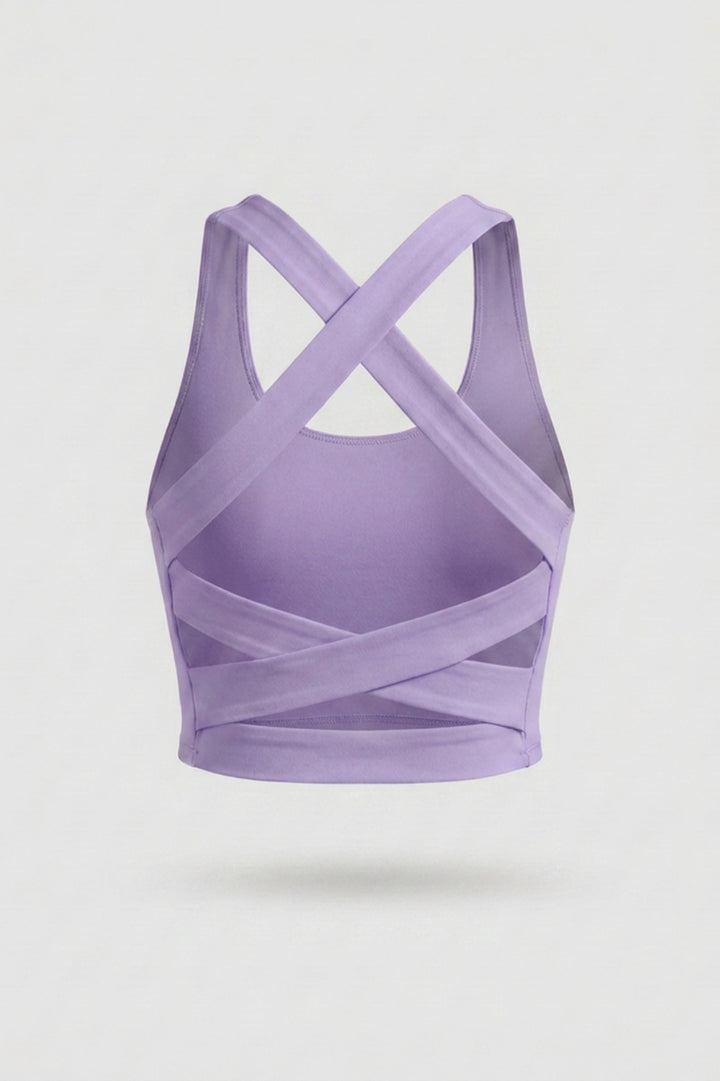 Dames Sport Top | Cross Back | Groene Cropped Fitness Top
