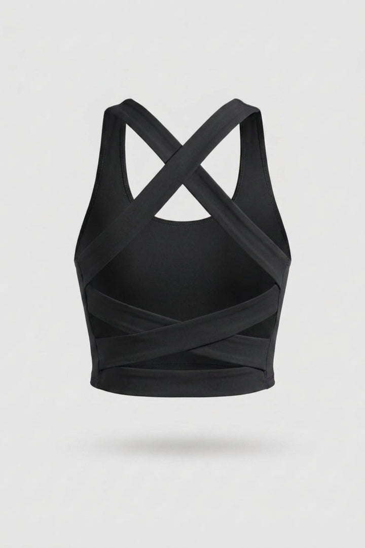 Dames Sport Top | Cross Back | Groene Cropped Fitness Top