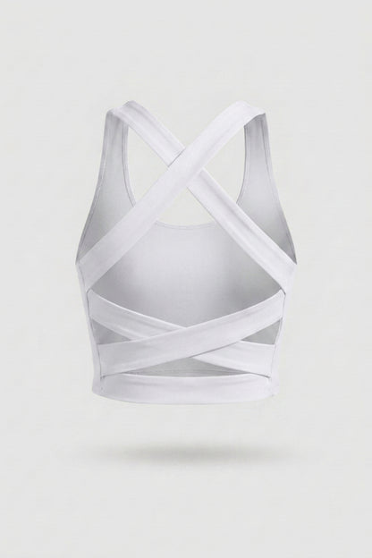 Dames Sport Top | Cross Back | Groene Cropped Fitness Top