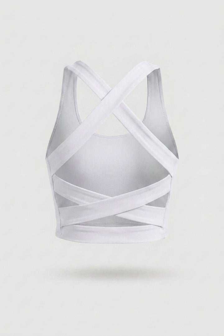 Dames Sport Top | Cross Back | Groene Cropped Fitness Top