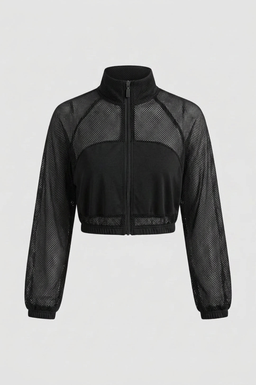 Dames Cropped Sportjack | Mesh Detail | Zip Front Jacket