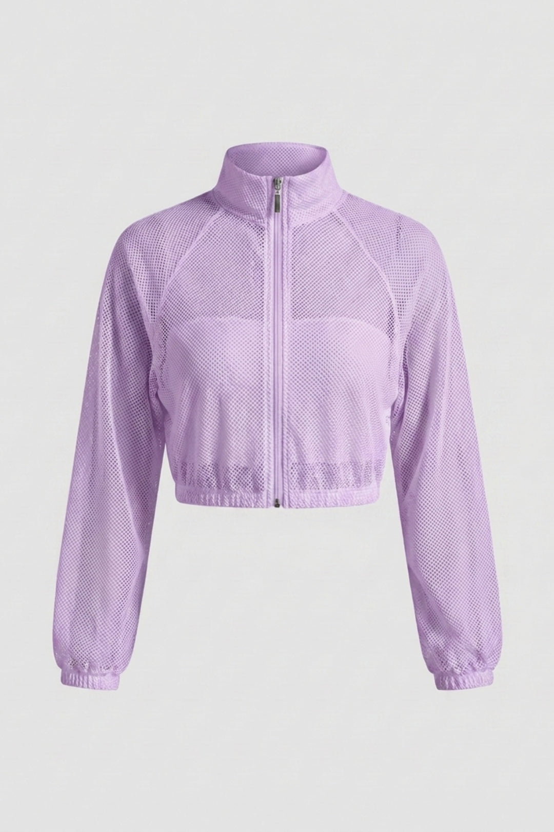 Dames Cropped Sportjack | Mesh Detail | Zip Front Jacket