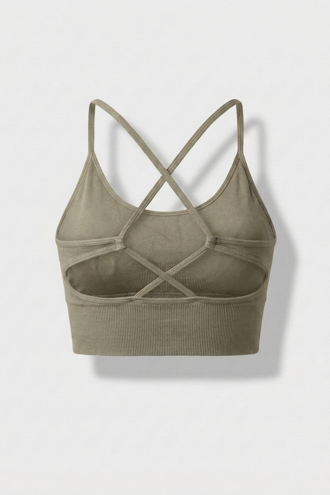 Dames Sport Top | Cross Back | Olijf Groene Activewear top