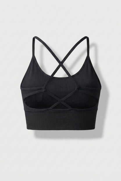 Dames Sport Top | Cross Back | Olijf Groene Activewear top