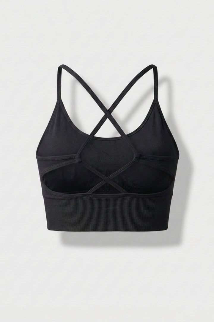 Dames Sport Top | Cross Back | Olijf Groene Activewear top