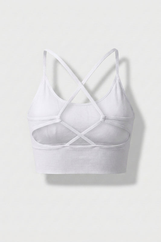Dames Sport Top | Cross Back | Olijf Groene Activewear top