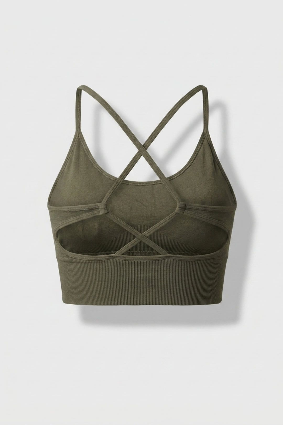 Dames Sport Top | Cross Back | Olijf Groene Activewear top