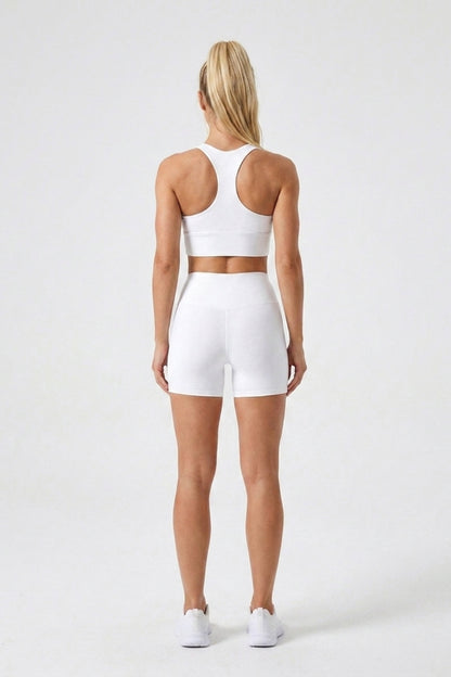 Dames Sport Top | Racerback | Aansluitende Fit | Witte Activewear Top