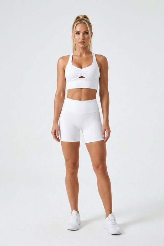Dames Sport Top | Racerback | Aansluitende Fit | Witte Activewear Top