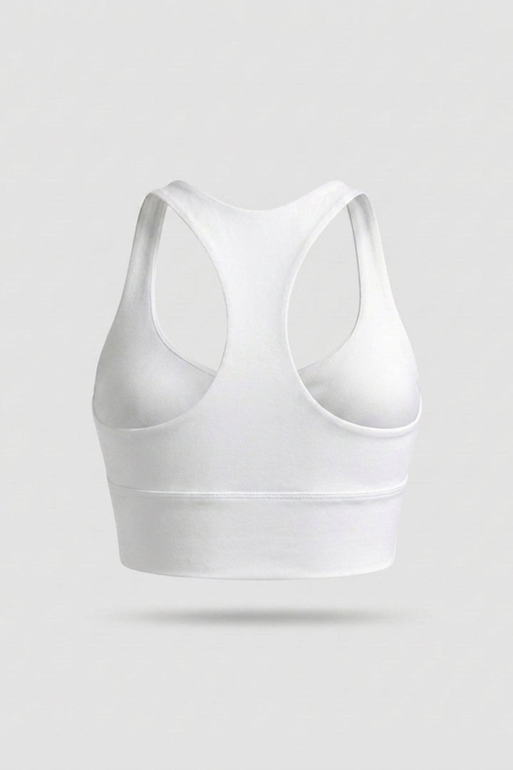 Dames Sport Top | Racerback | Aansluitende Fit | Witte Activewear Top