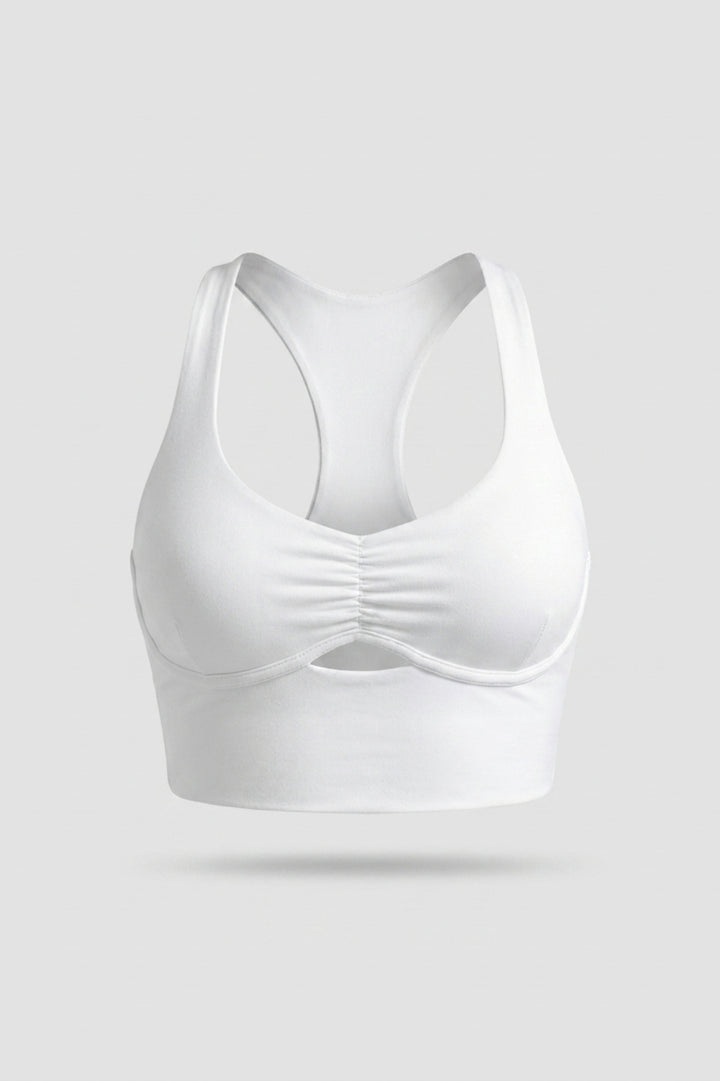 Dames Sport Top | Racerback | Aansluitende Fit | Witte Activewear Top