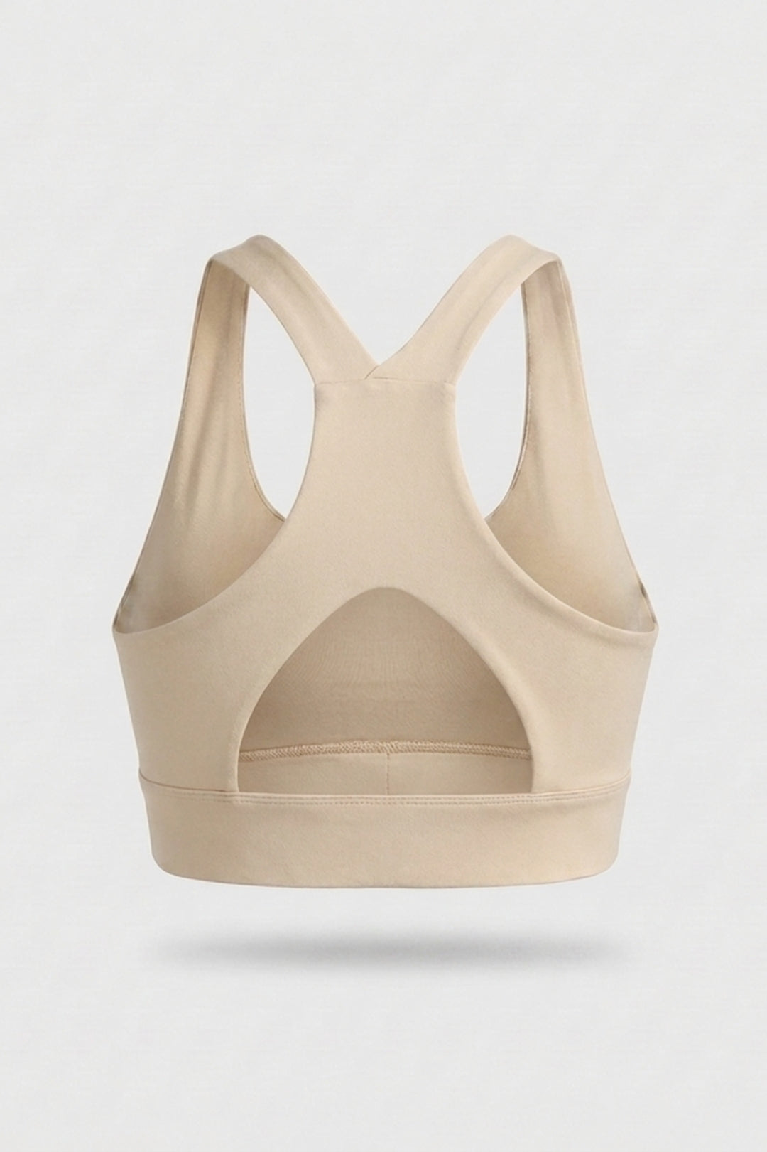 Dames Sport Top | Racerback | Cut Out Rug | Beige Activewear Top