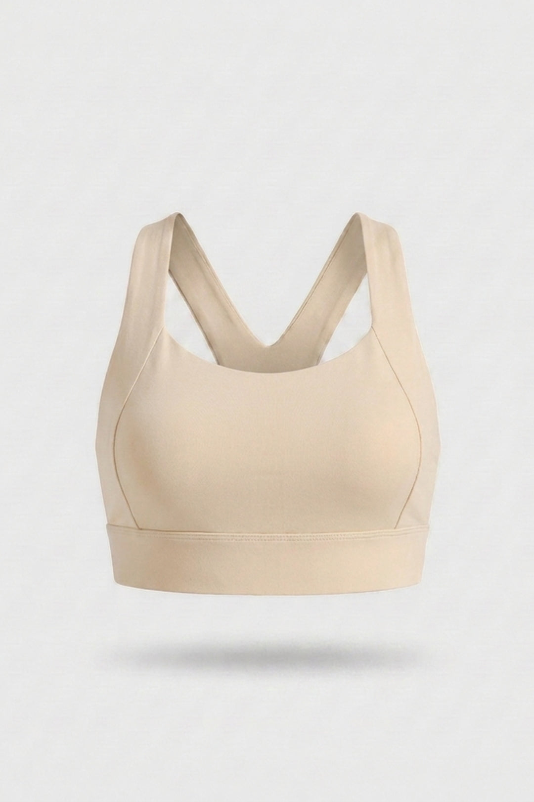 Dames Sport Top | Racerback | Cut Out Rug | Beige Activewear Top