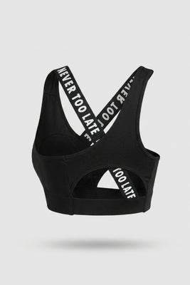 Dames Sport Top | Sculpting Fit | Open Back | Zwarte Activewear Top