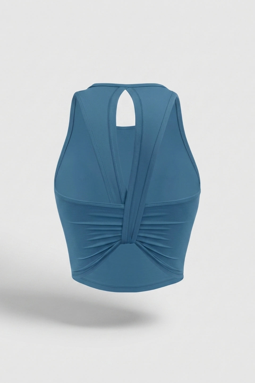 Dames Sport Top | Twist Back | Gele Cropped Workout Top