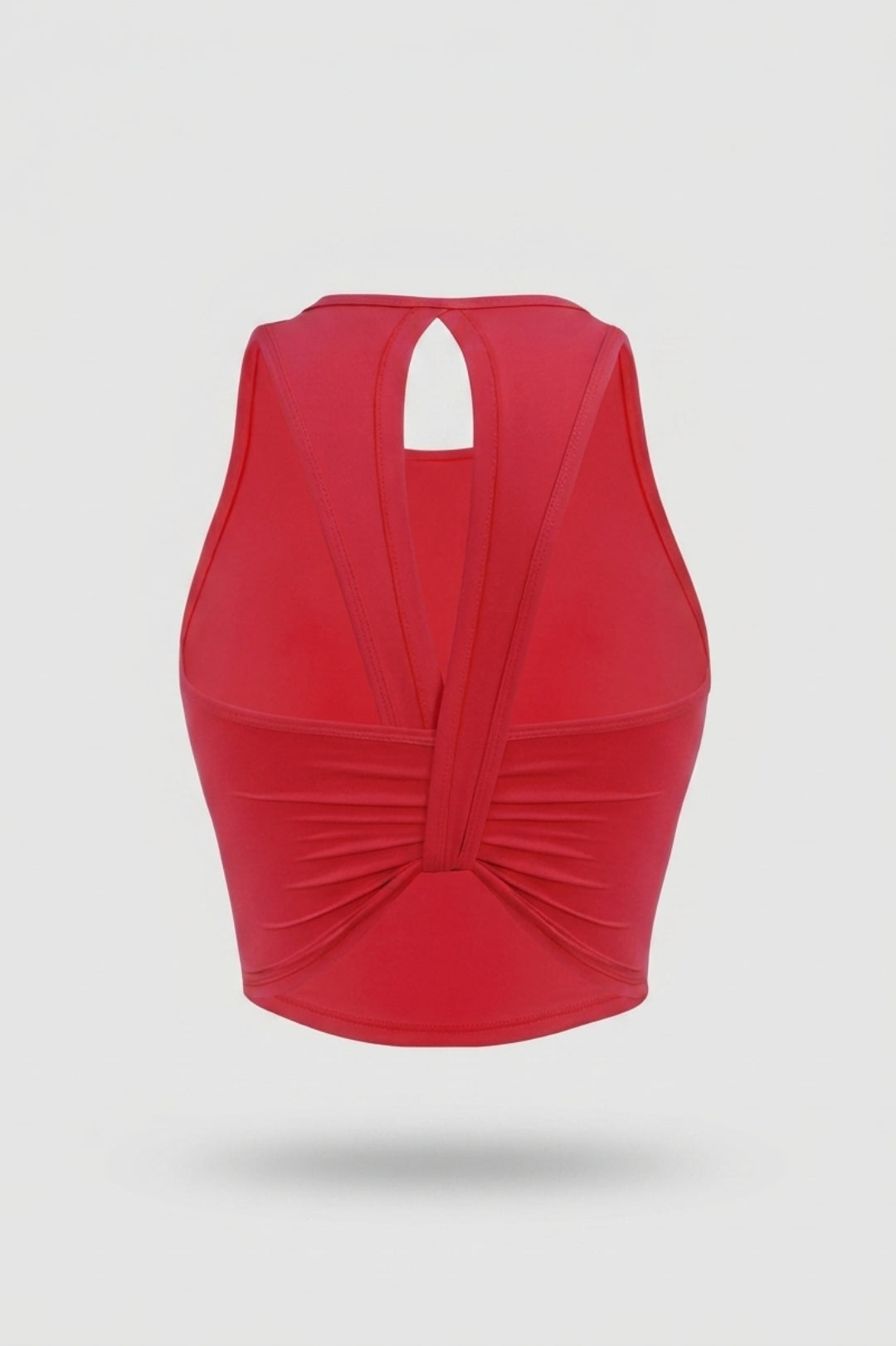 Dames Sport Top | Twist Back | Gele Cropped Workout Top