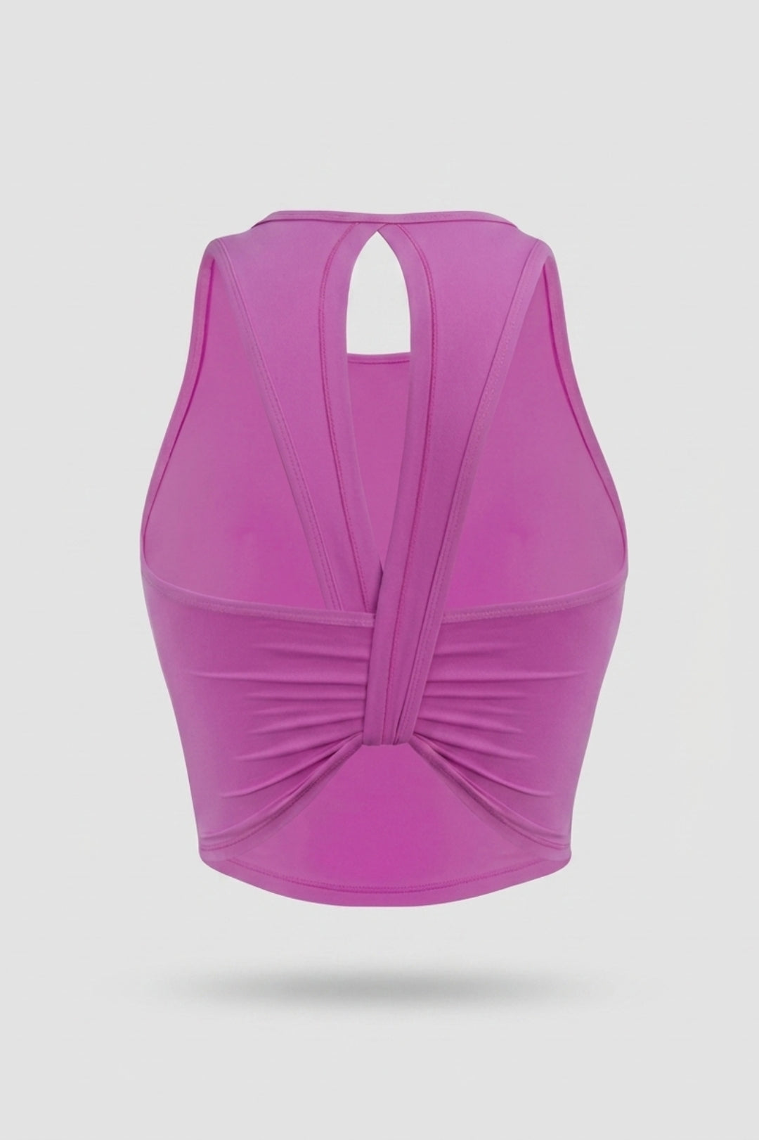 Dames Sport Top | Twist Back | Gele Cropped Workout Top