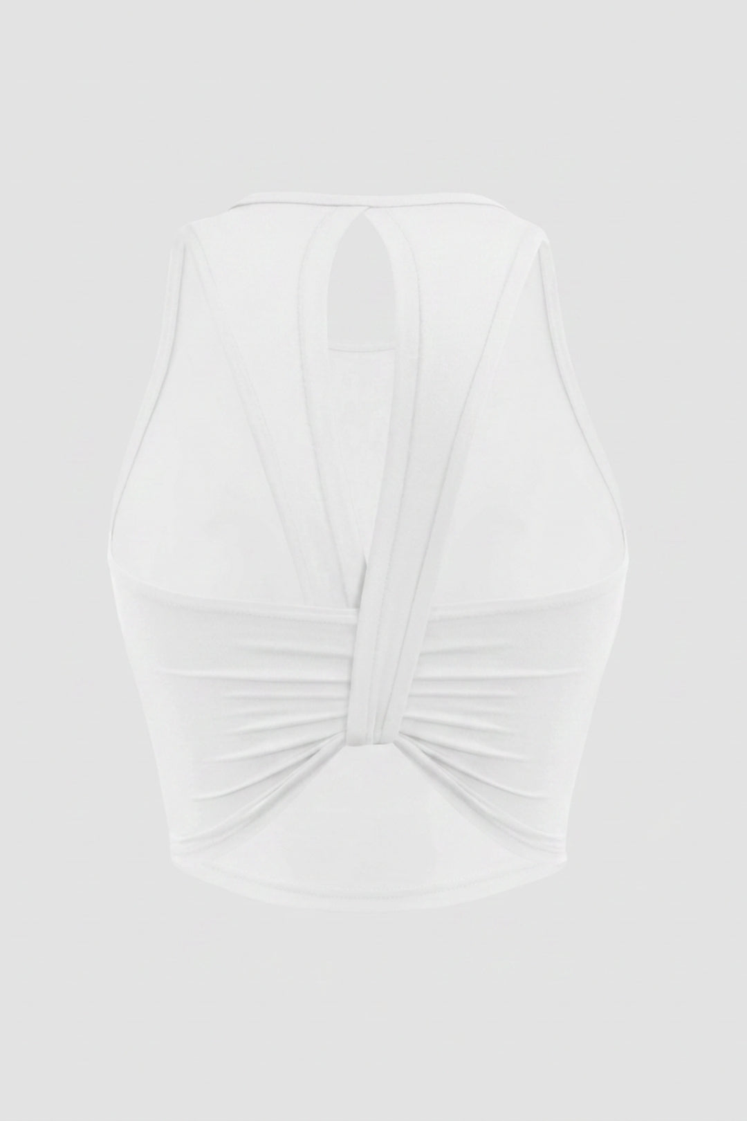 Dames Sport Top | Twist Back | Gele Cropped Workout Top