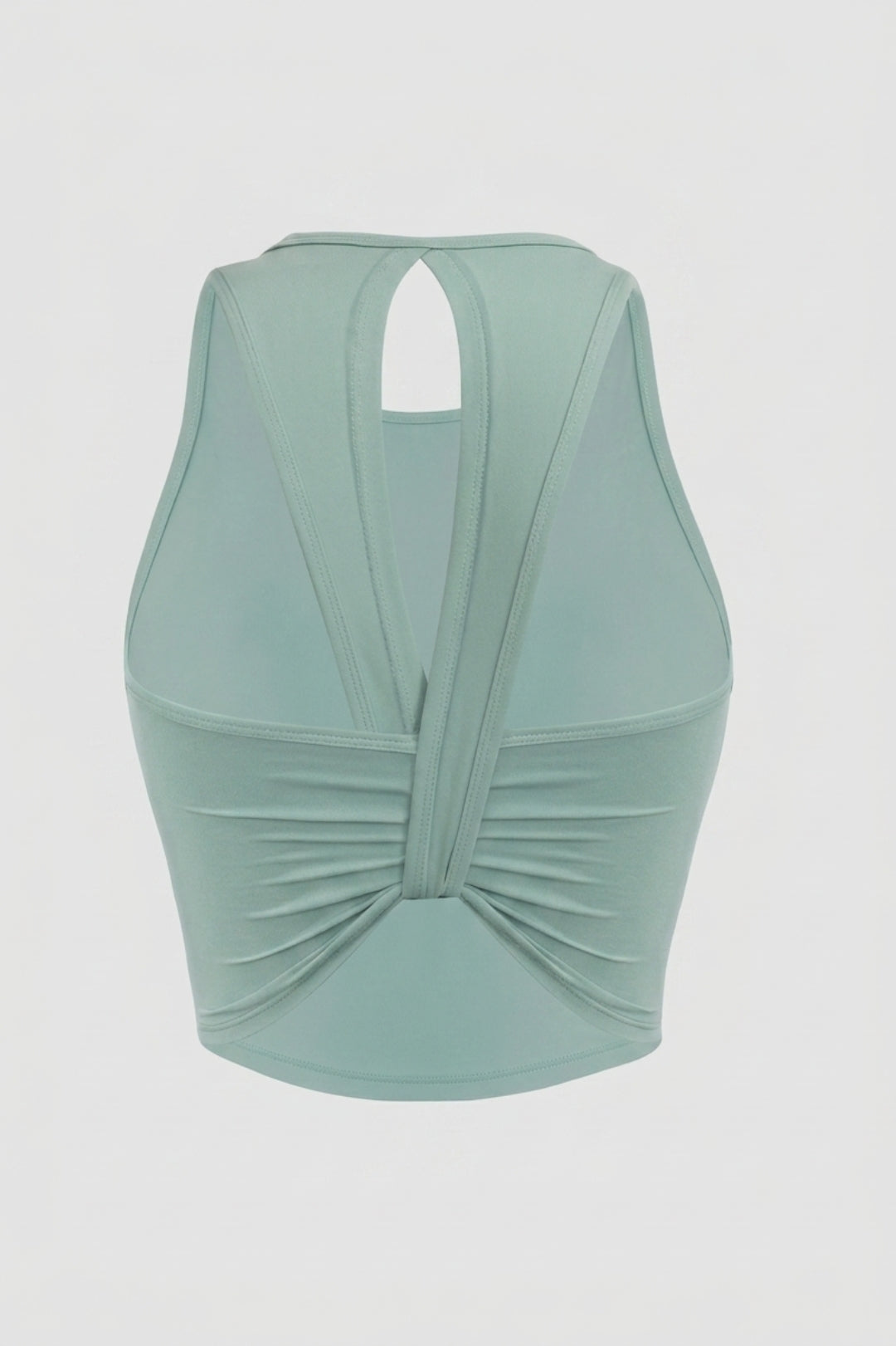 Dames Sport Top | Twist Back | Gele Cropped Workout Top