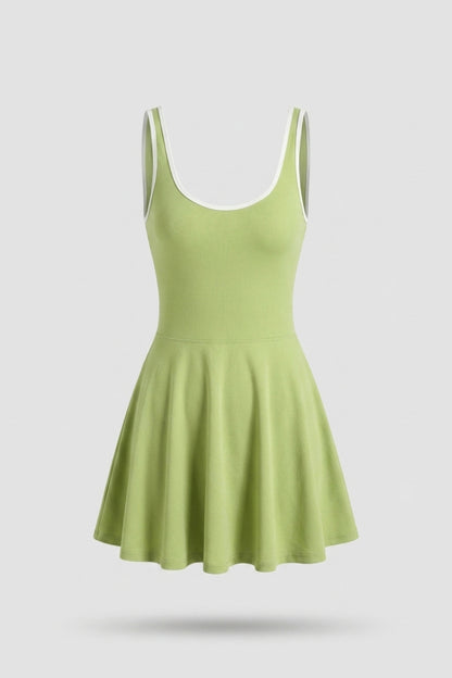 Dames Sportjurk | Witte Contrast Bies | Tennisjurk Met Binnen broek