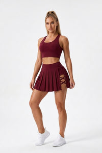 Dames Sportrok | Lace Up Detail | Tennisrok Met Binnen broek