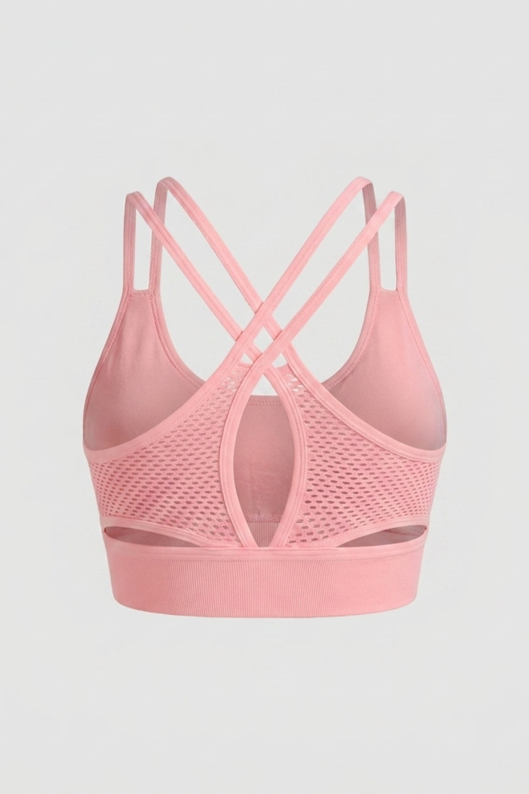 Dames Sports Bra Top | Sculpting Fit | Mesh Detail | Cross Back Activewear Top