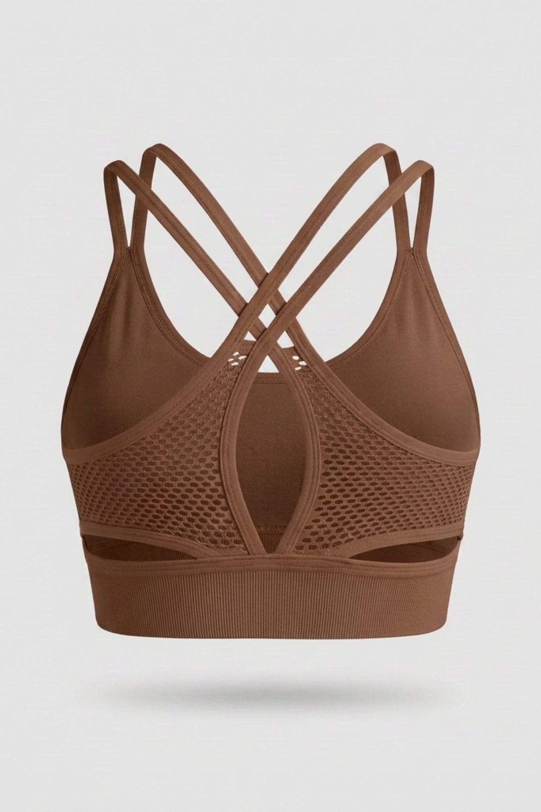 Dames Sports Bra Top | Sculpting Fit | Mesh Detail | Cross Back Activewear Top