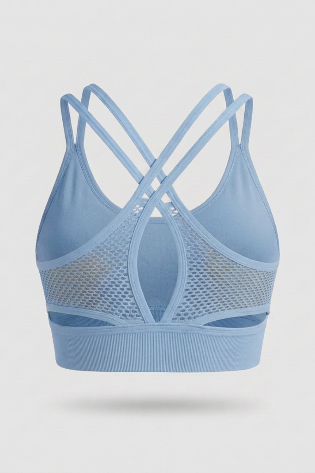 Dames Sports Bra Top | Sculpting Fit | Mesh Detail | Cross Back Activewear Top